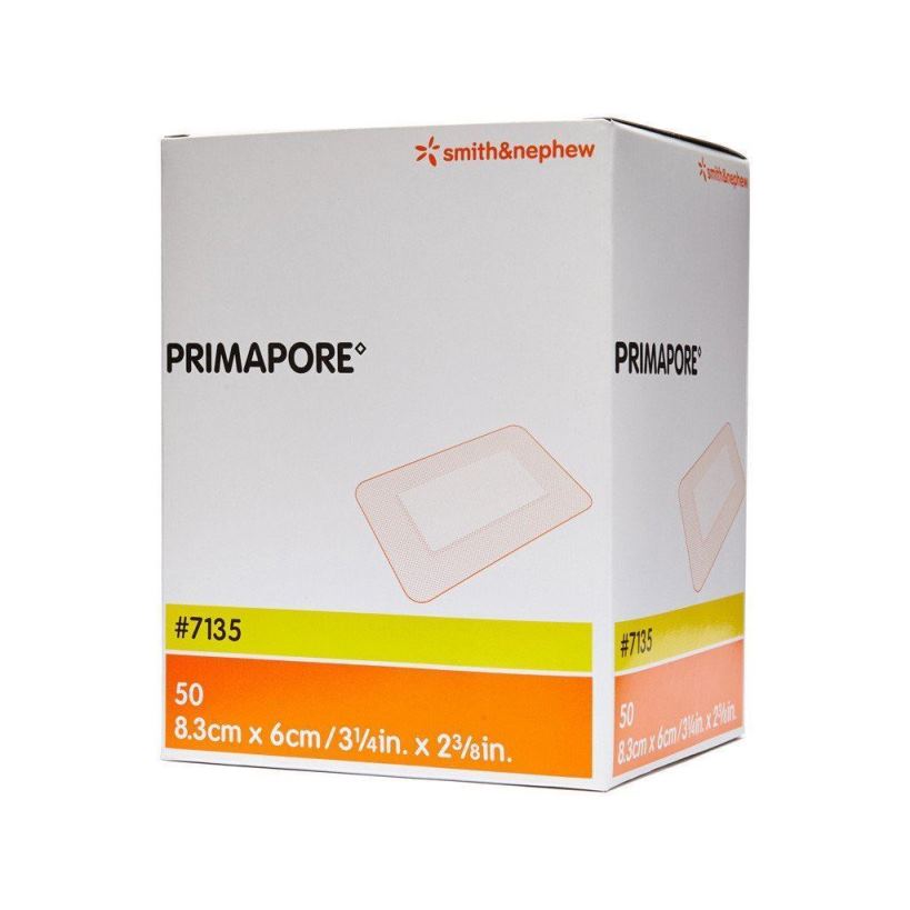 Primapore Adhesive Non-Woven Absorbent Wound Dressings 8.3cm x 6cm x50 -   Smith & Nephew EasyMeds Pharmacy