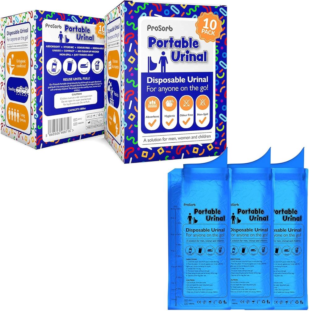 Prosorb Disposable/Portable Urinal for Men x 10 -   JFA Medical EasyMeds Pharmacy