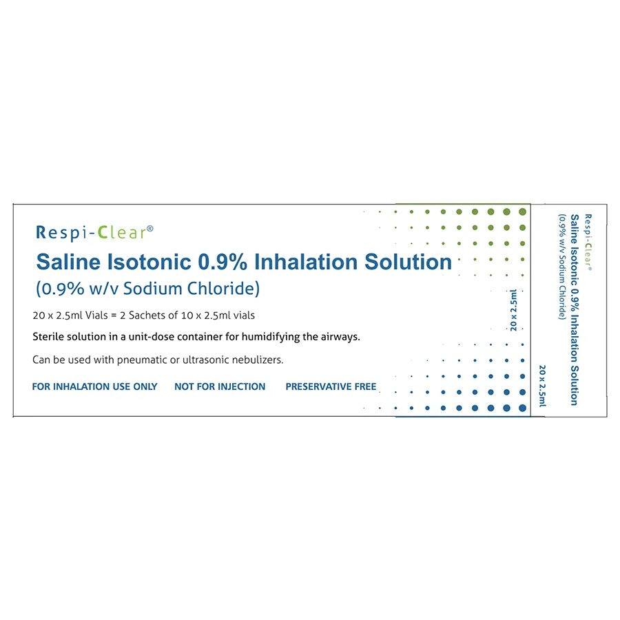 Respi-Clear Isotonic 0.9% Saline Inhalation Solution 2.5ml x 20 -   Essential Healthcare EasyMeds Pharmacy