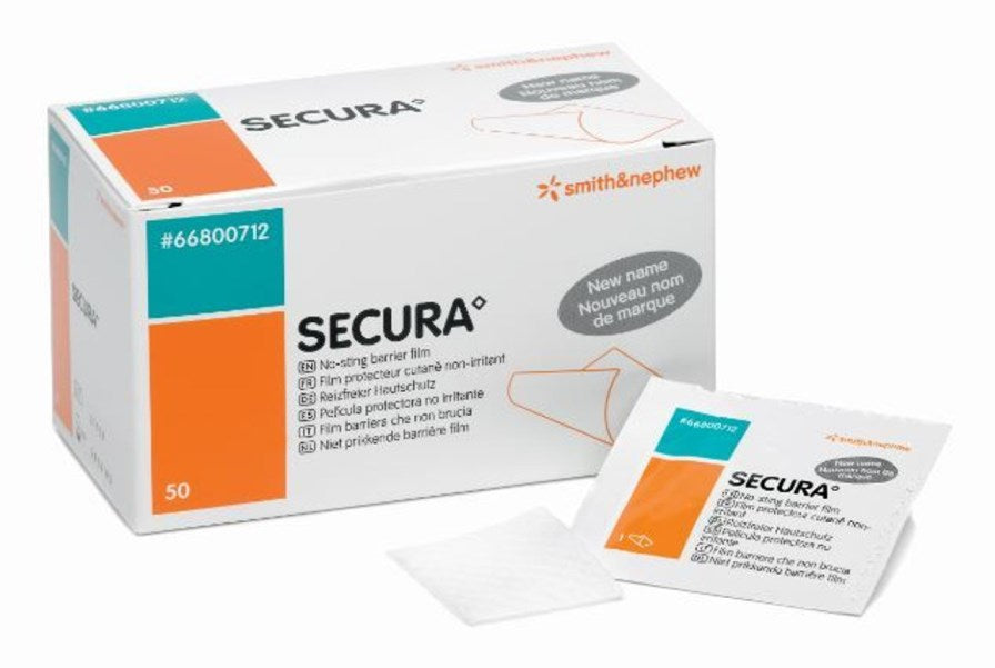 Secura No-Sting Skin Prep Barrier Film Wipes x 50 -   Smith & Nephew EasyMeds Pharmacy