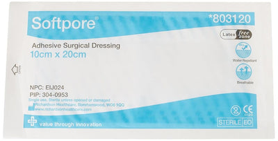 Softpore Adhesive Wound Dressings 10cm x 20cm x 15 | 803120