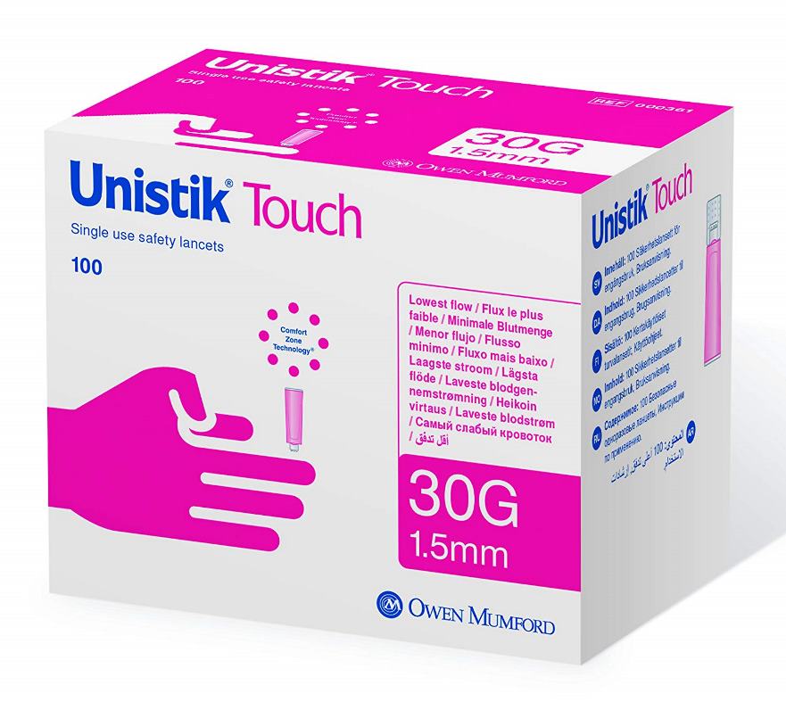 Unistik Touch Safety Lancets 30G | Pack of 100