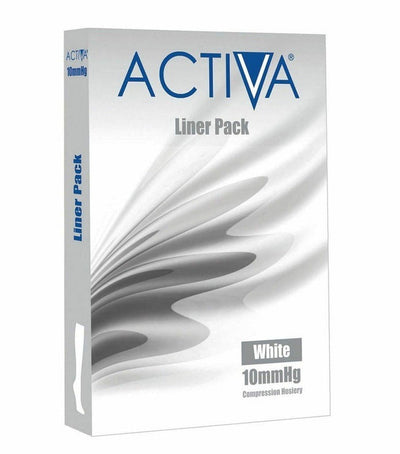 Activa Stocking Liner Pack CT 10mmHg x 3 - Choose from S/M/L/XL/XXL, Sand/White -   Activa EasyMeds Pharmacy