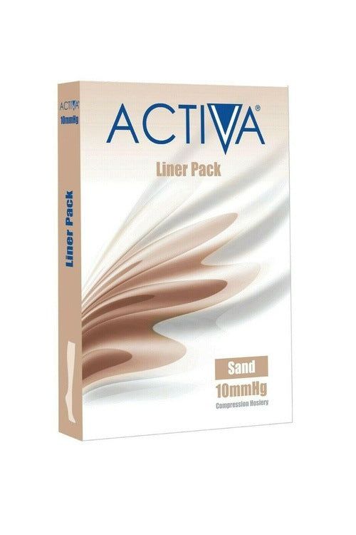 Activa Stocking Liner Pack CT 10mmHg x 3 - Choose from S/M/L/XL/XXL, Sand/White -   Activa EasyMeds Pharmacy