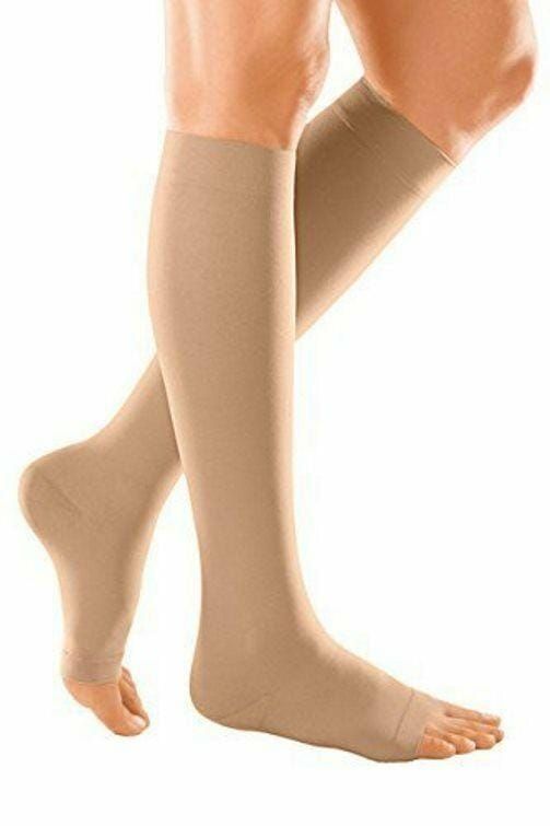 Duomed Soft Class 3 Compression Stockings Sand Below Knee Open Toe S/M/L/X -   Duomed EasyMeds Pharmacy