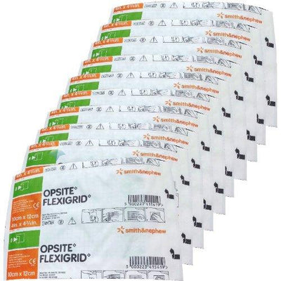 Opsite Flexigrid Transparent Film Wound Dressings 10cm x 12cm x 50 -   Smith & Nephew EasyMeds Pharmacy