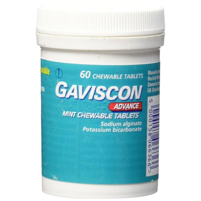Gaviscon Advance Chewable 60 Tablets Peppermint Reckitt Benckiser