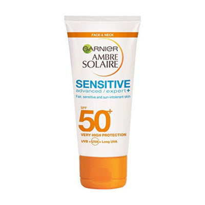 Garnier Ambre Solaire Sensitive SPF50+ Face and Neck Sun Cream 50ml -   Garnier EasyMeds Pharmacy