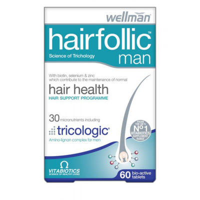 Vitabiotics Hairfollic Man 60 Bio-Active tablets -   Vitabiotics EasyMeds Pharmacy