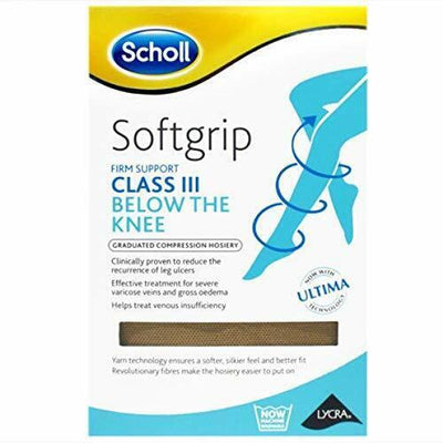 Scholl Softgrip Ultima Class 3 Open Toe Below Knee Stockings, Large, Natural -   Scholl EasyMeds Pharmacy