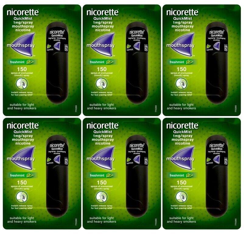 Nicorette QuickMist Freshmint Mouthspray 1mg (6 x 150 Sprays) -   Nicorette EasyMeds Pharmacy