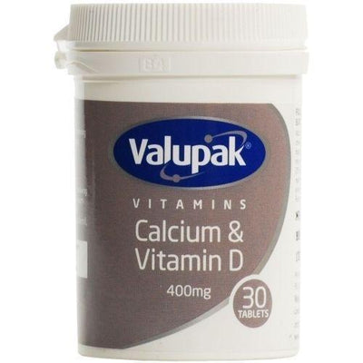 Valupak Calcium Tablets with Vitamin D 400mg - 6 Packs of 30 -   Valupak EasyMeds Pharmacy