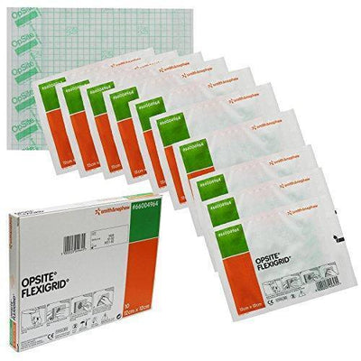 Opsite FlexiGrid Water Resistant Film Dressings 12cm x 12cm  x 10 -   Opsite EasyMeds Pharmacy