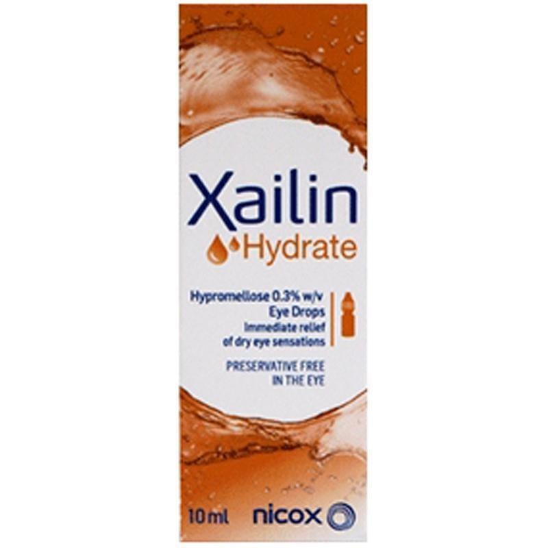 Xailin Hydrate Hypromellose 0.3% w/v Eye Drops - 10ml x 3 -   Xailin Hydrate EasyMeds Pharmacy