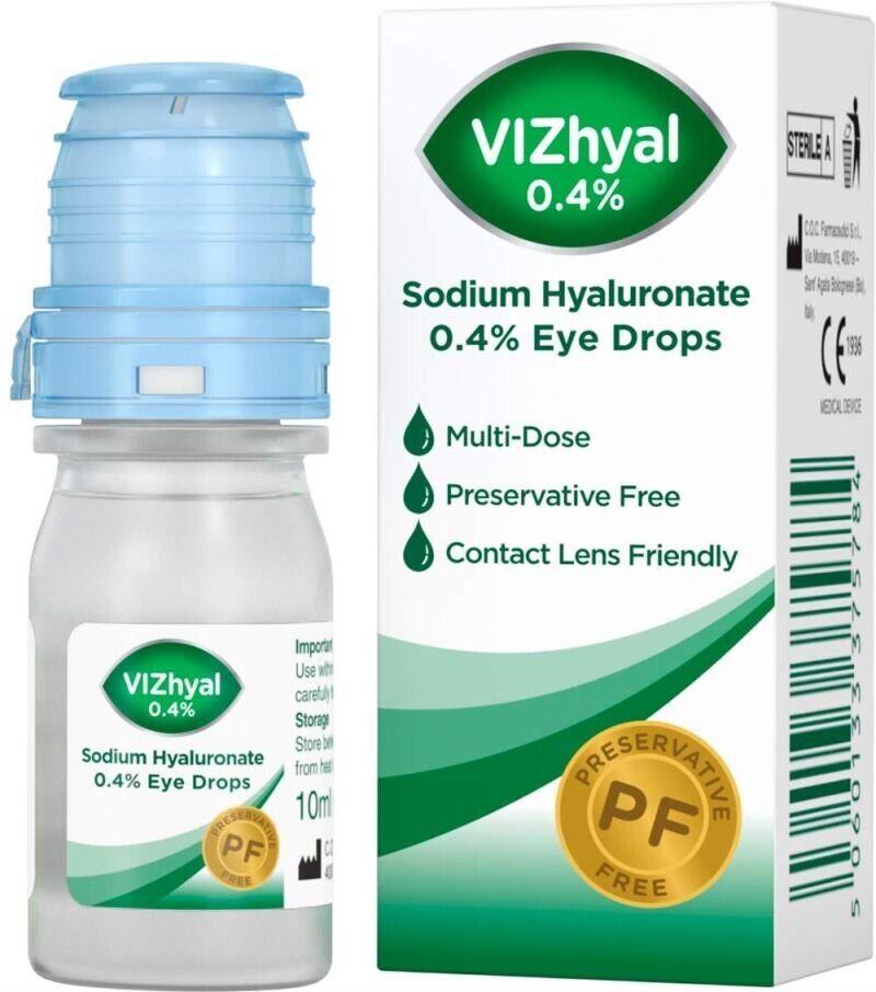 VIZhyal Cross-Linked Sodium Hyaluronate 0.4% Eye Drops for Tired/Dry Eyes 10ml -   VIZhyal EasyMeds Pharmacy