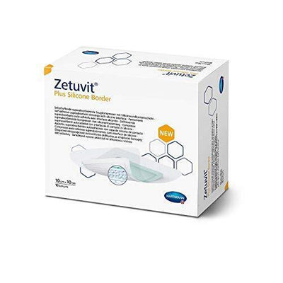 ZETUVIT Plus Silicone Border (Now RESPOSORB) Wound Dressings 10cm x 10cm x 10 -   ZETUVIT EasyMeds Pharmacy