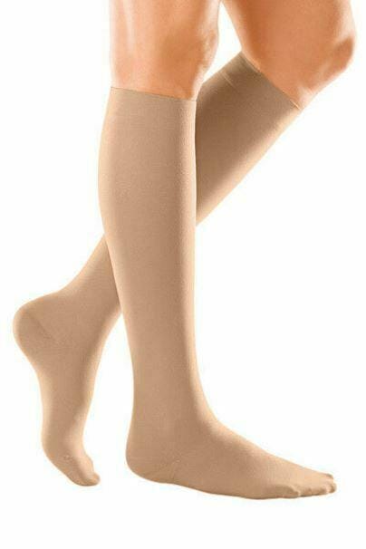 Duomed Soft Class 2 Closed Toe Below Knee Compression Stockings L Sand -   Duomed EasyMeds Pharmacy