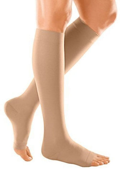 Duomed Soft Class 3 Below Knee Compression Stockings Open Toe Med/Sand -   Duomed EasyMeds Pharmacy