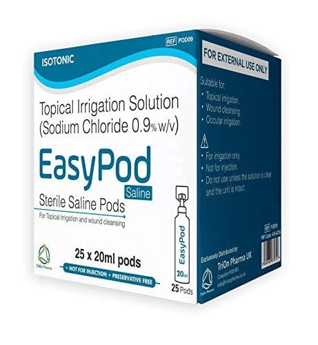 EasyPod Sterile Saline Pods | Eye Wash | Wound Cleansing | Topical Irrigation | 25 x 20 ml sterile Pods | EasyMeds Pharmacy