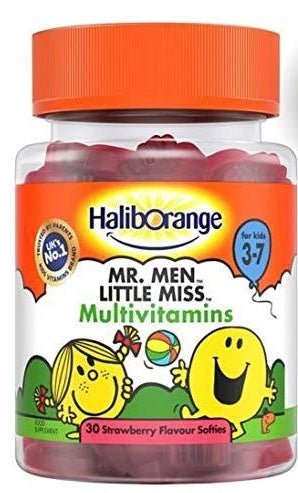 Haliborange for Kids 3-7 Mr. Men Little Miss Multivitamins - 30 Strawberry Flavour Softies - 4 Pack -   Seven Seas EasyMeds Pharmacy