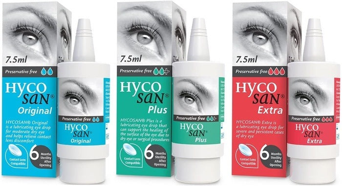 Hycosan Extra/Plus/Original Eye Drops For Dry Eye 7.5ml -   Hycosan EasyMeds Pharmacy