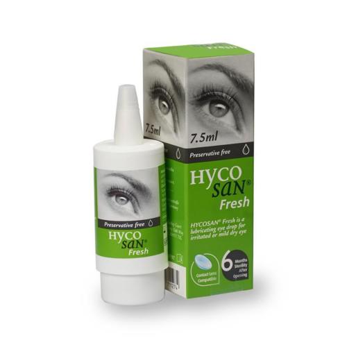 HycoSan Fresh Preservative Free Eye Drops for Dry Eyes 7.5ml -   HycoSan EasyMeds Pharmacy