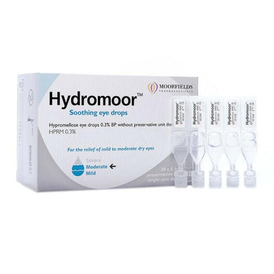 Hydromoor Soothing Dry Eye Drops 0.3% Hypromellose 30 x 0.4ml -   Rayner Pharmaceuticals Ltd EasyMeds Pharmacy