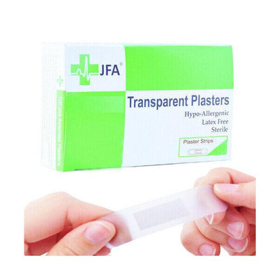 JFA Transparent Medium Strip Plasters 72mm x 19mm x 100 -   JFA Medical EasyMeds Pharmacy