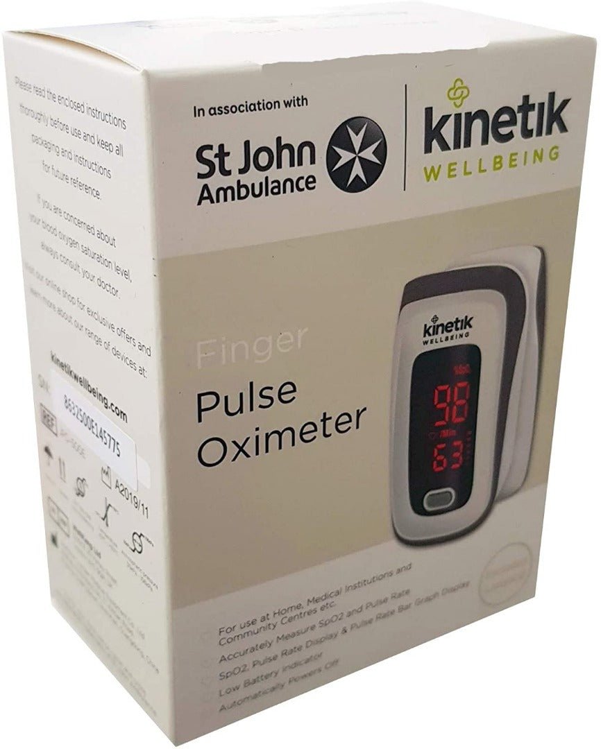 Kinetik Wellbeing Finger Pulse Oximeter - in Association with St John Ambulance -   Kinetik Wellbeing EasyMeds Pharmacy