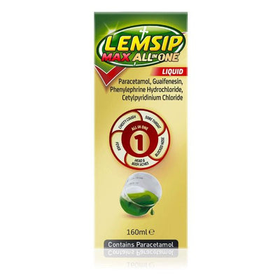 Lemsip Max All in One Cold & Flu Liquid 160ml -   Reckitt Benckiser EasyMeds Pharmacy