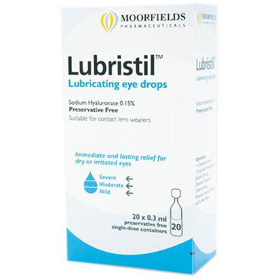 Lubristil Lubricating Eye Drops 20 x 0.3ml -   Moorfields EasyMeds Pharmacy