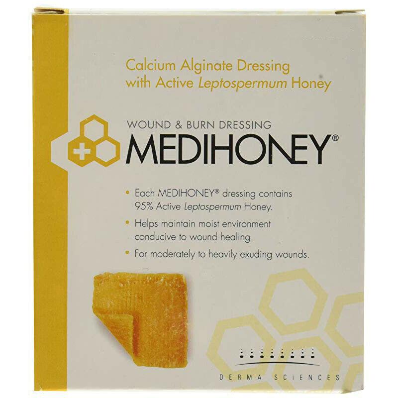 Medihoney Honey Calcium Alginate Dressing 5cm x 5cm x 10 -   Medihoney EasyMeds Pharmacy