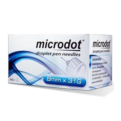 Microdot Droplet Pen Needles 8mm/31g x 100 -   Cambridge Sensors EasyMeds Pharmacy