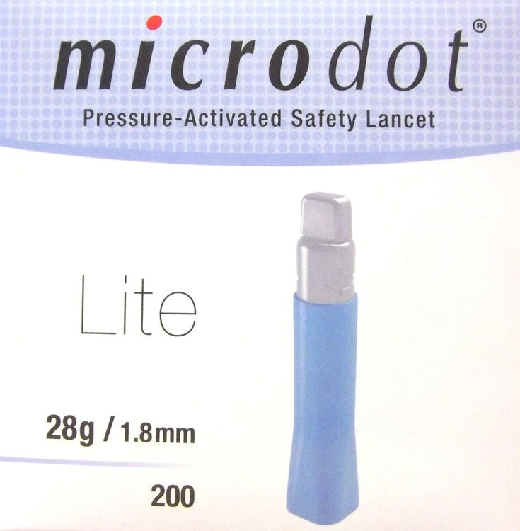 Microdot Lite Lancets 28 Guage 1.8mm x 200 -   Cambridge Sensors EasyMeds Pharmacy