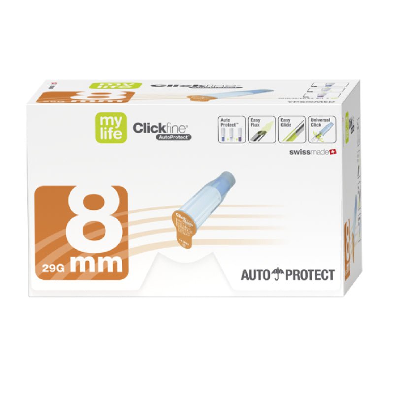 Mylife Clickfine Auto Protect Pen Needles 8mm x 100 -   Ypsomed Limited EasyMeds Pharmacy