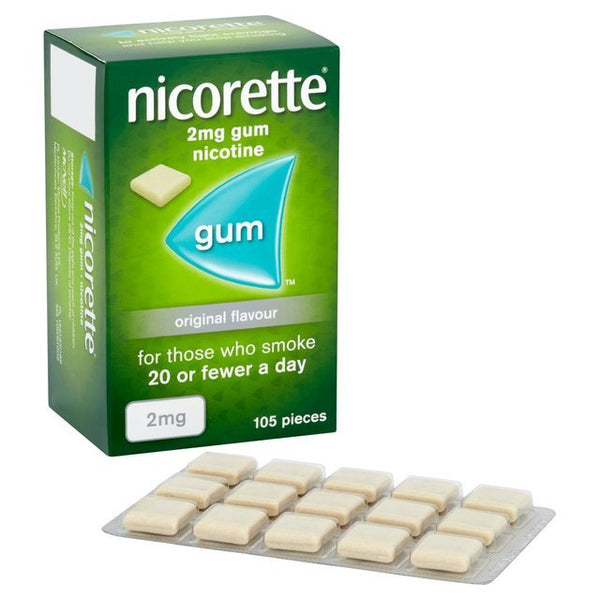 Nicorette Original Nicotine Gum 2mg x 105 EasyMeds Pharmacy