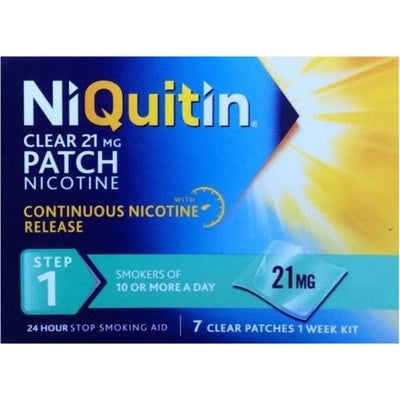 NiQuitin CQ Clear Patches (Step 1) 21mg x 7 -   NiQuitin EasyMeds Pharmacy