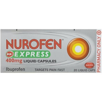 Nurofen Express Ibuprofen 20 Liquid Capsules 400mg -   Reckitt Benckiser EasyMeds Pharmacy