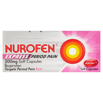 Nurofen Express Period Pain 200mg Soft Capsules x 16 -   Reckitt Benckiser EasyMeds Pharmacy