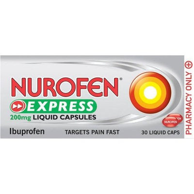 Nurofen Ibuprofen Express Liquid Capsules 200mg x 30 -   Reckitt Benckiser EasyMeds Pharmacy