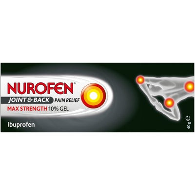 Nurofen Joint & Back Pain Relief Max Strength 10% Gel 40g -   Reckitt Benckiser EasyMeds Pharmacy