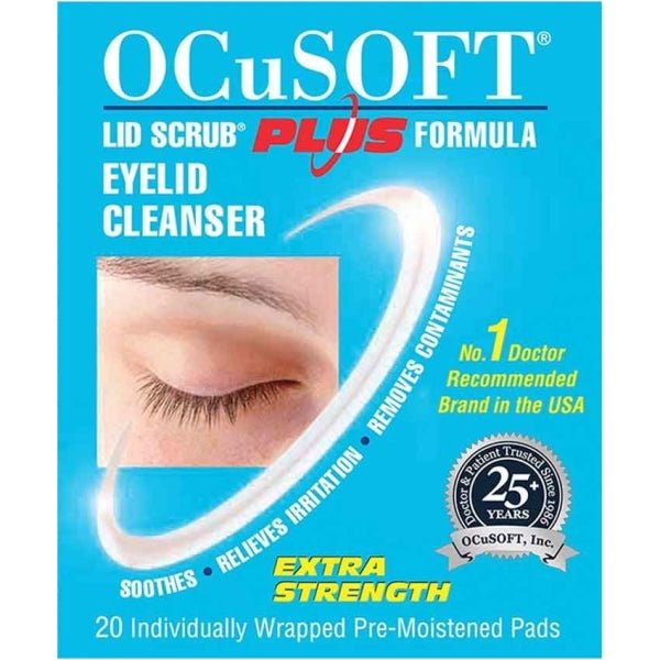 OCuSOFT Lid Scrub Plus Formula Eyelid Cleanser - 20 Pads -   Scope Opthalmics EasyMeds Pharmacy