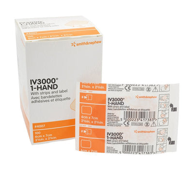 Opsite IV3000 1-Hand Dressings 6cm x 7cm x 100 #4007 (Non-Winged) -   IV3000 EasyMeds Pharmacy