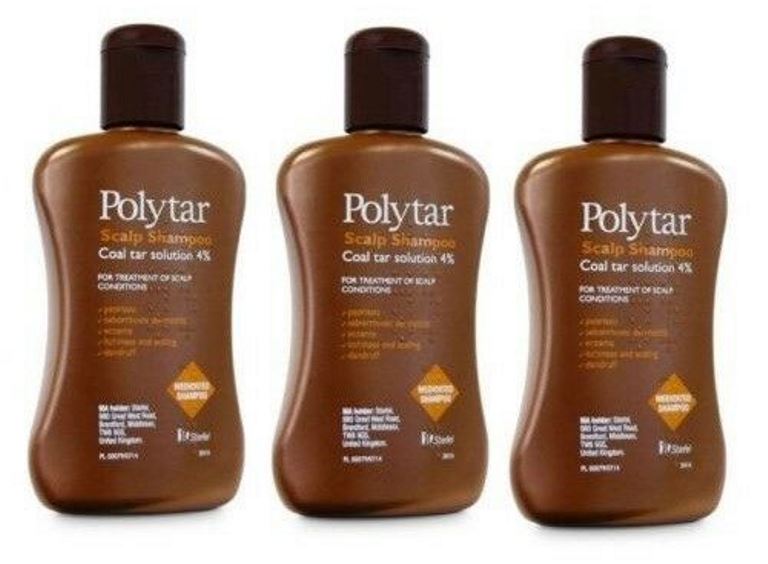 Polytar Shampoo 150ml x 3 Concentrated Antispetic Coal Tar Scalp Cleanser -   GlaxoSmithKline EasyMeds Pharmacy