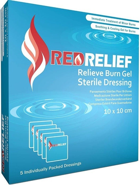 Premium RedRelief HYDROGEL WOUND DRESSINGS 10cm x 10cm Burns Ulcers Transplant x10 -   JFA Medical EasyMeds Pharmacy