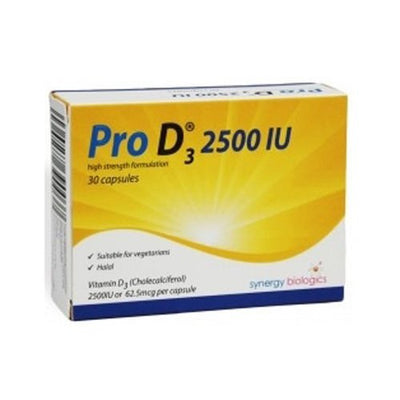 Pro D3 Vitamin D3 2500IU Capsules x 30 (Halal/Vegetarian Approved) -   Synergy Biologics EasyMeds Pharmacy