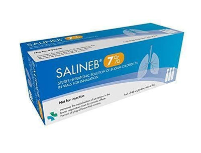 Salineb 7% Hypertonic Saline Solution Sodium Chloride Inhalation Vials 60 x 4ml -   Salineb EasyMeds Pharmacy