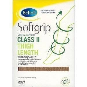 Scholl Softgrip Class 2 Thigh Length Stockings Natural Large Open Toe -   Scholl EasyMeds Pharmacy