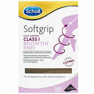 Scholl Softgrip Stockings: Class 1: Below Knee: Closed Toe - Natural - Medium -   Scholl EasyMeds Pharmacy