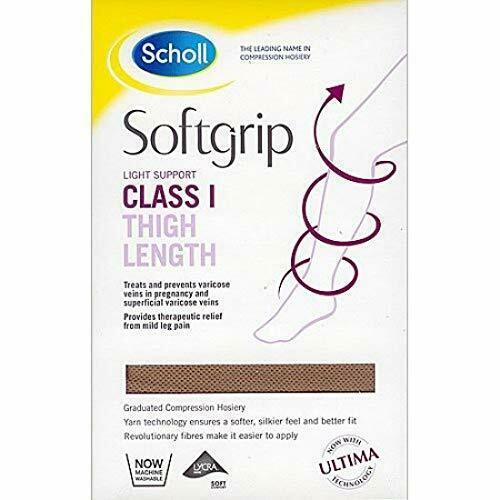 Scholl Softgrip Class 1 Thigh Length Compression Stockings Natural Closed Toe (Large) -   Scholl EasyMeds Pharmacy